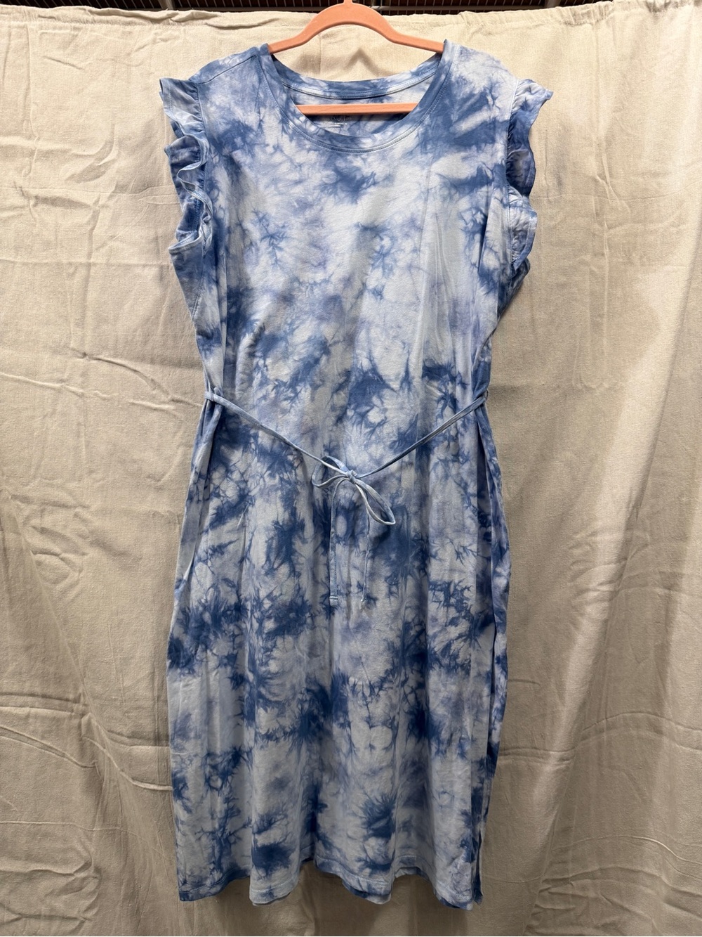 Old Navy Light Blue Tie-Dye Midi Dress
